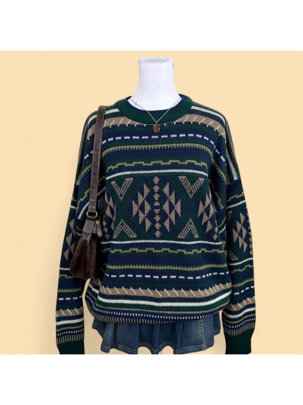 90s striped grandpa sweater